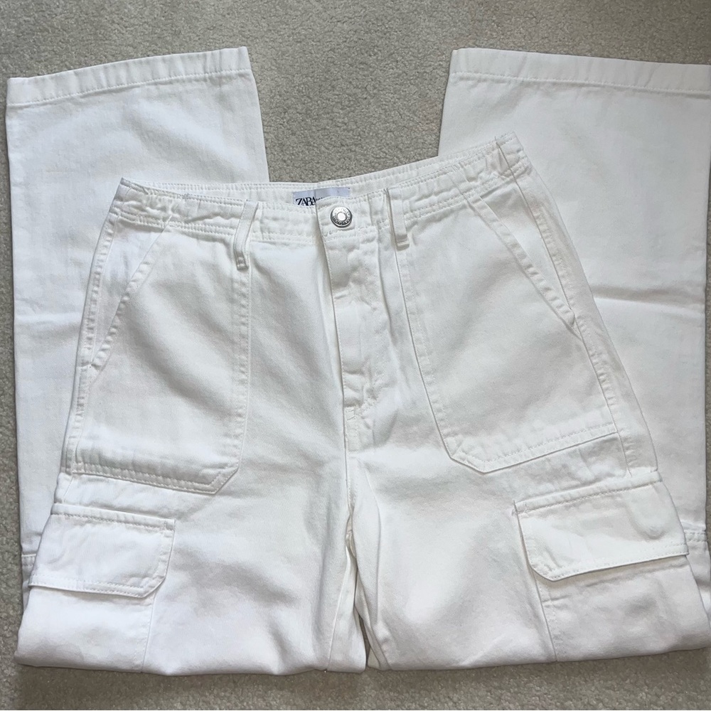 Zara White cargo jeans